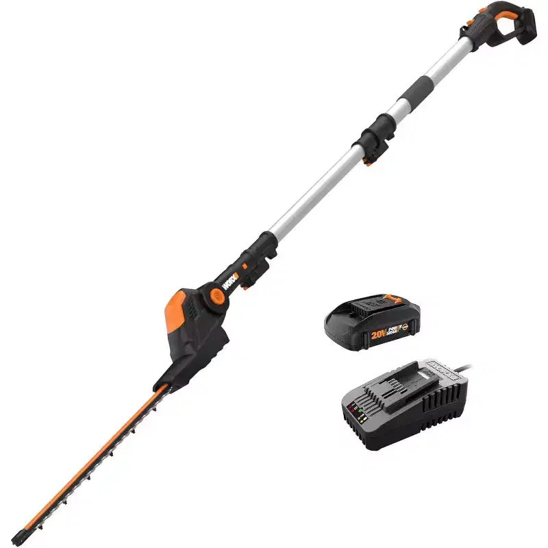 Worx WG252 20 - 20V Pole Hedge Trimmer with 13' Reach, 10-Position Head, Rotating Handle