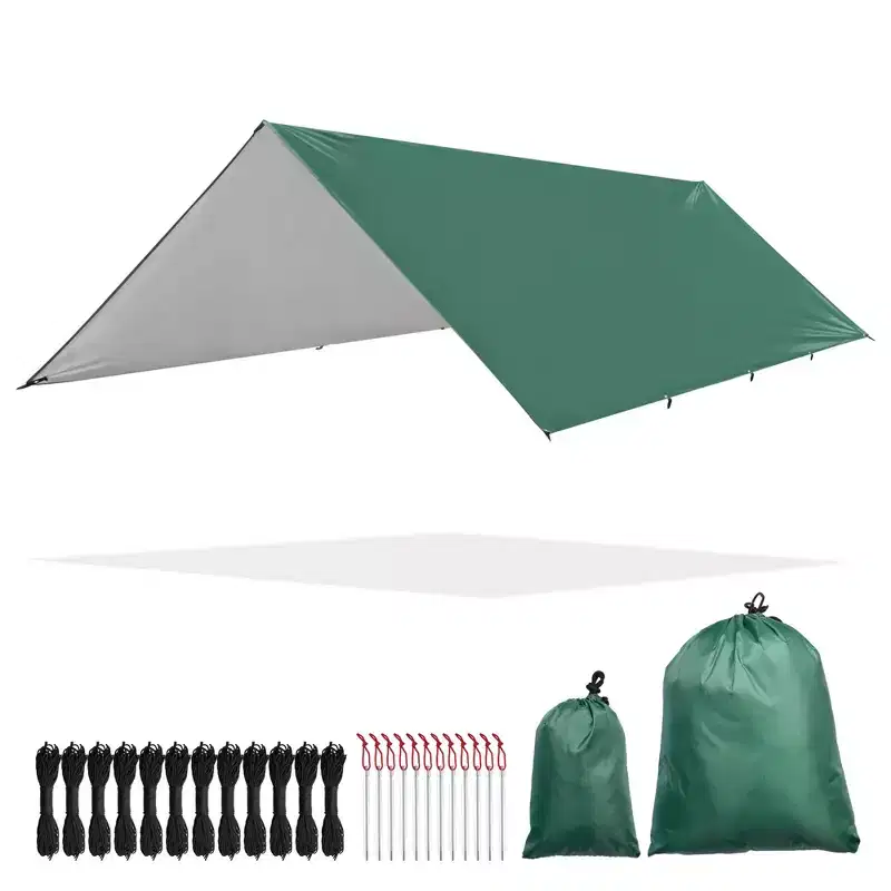Yescom 10x13FT Camping Tent Tarp Hammock Rain Fly Waterproof Hiking Backpacking Shelter Green