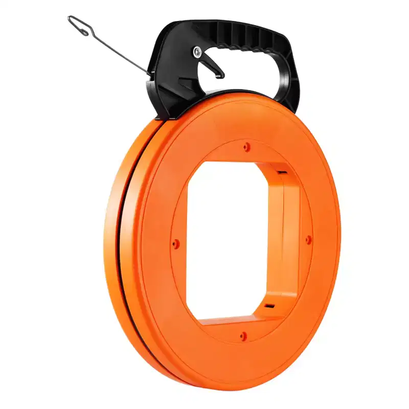 VEVOR Fish Tape, 120-ft, 1/8-in, Steel Wire Puller with Optimized Housing and Handle, Easy-to-Use Cable Puller Tool,Flexible Wire Fishing Tools,Orange