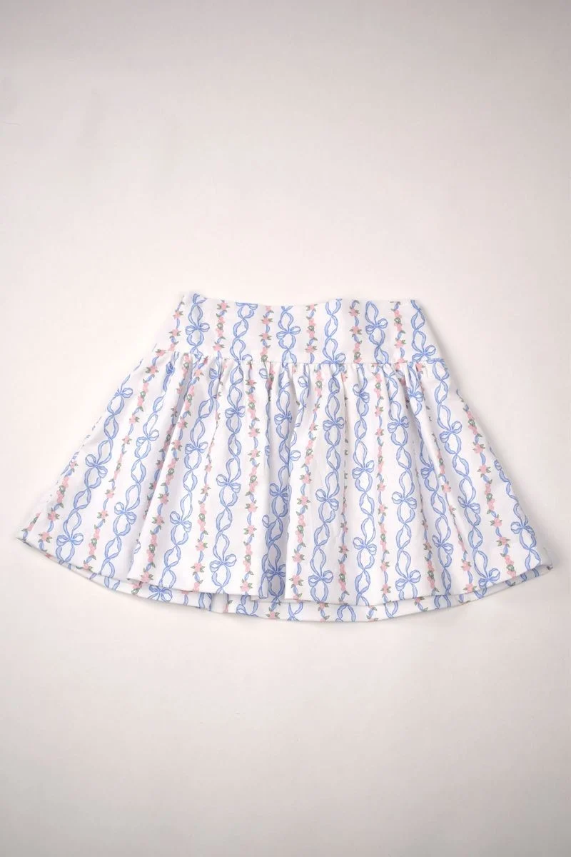 Girls Bow Print Skirt