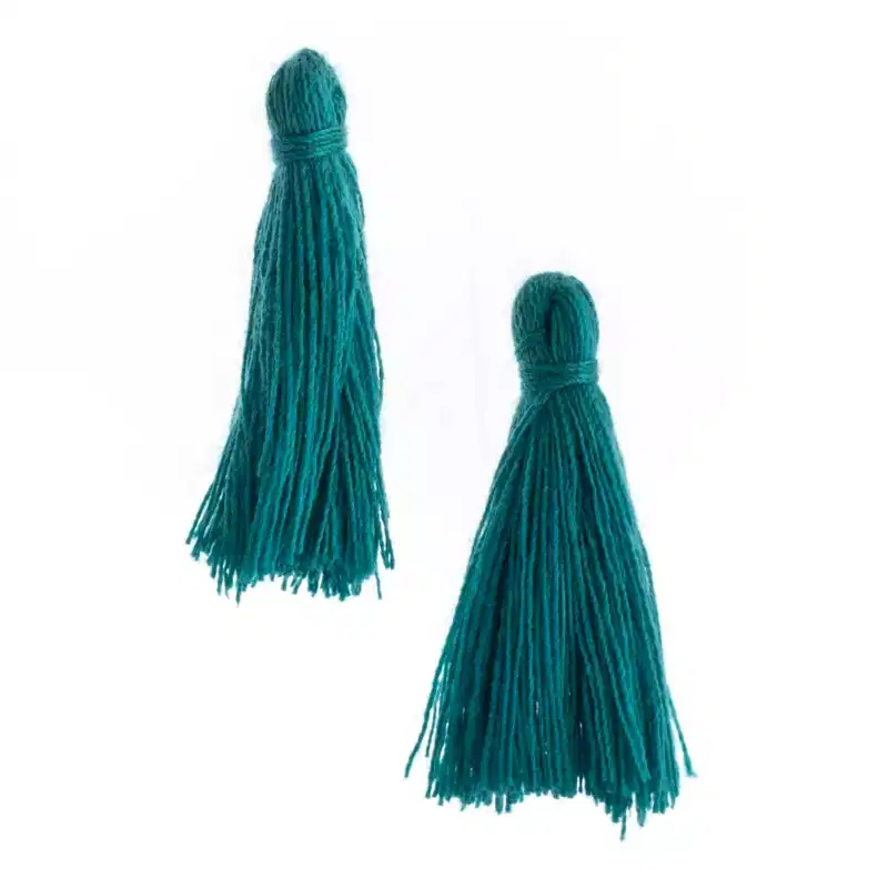 John Bead 1in Teal Cotton Tassels Ornament for DIY Crafts Party Decorations, 20pcs
