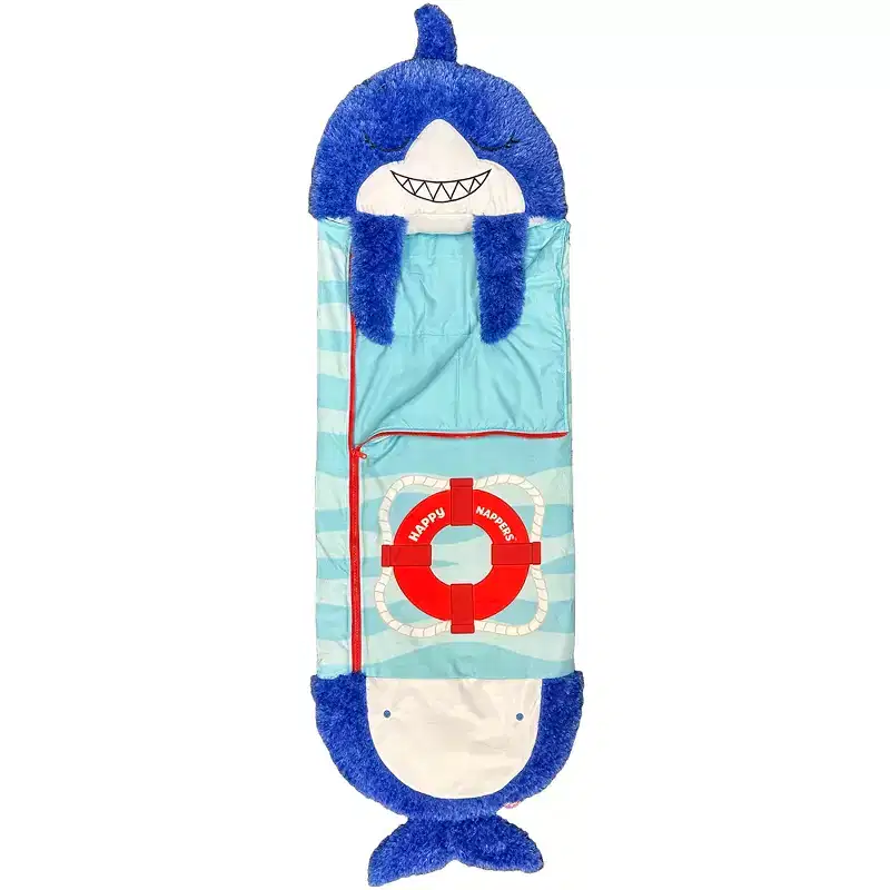 Happy Nappers: S4 Pillow & Sleepy Sack: Medium - Blue Shark - 54 x 20
