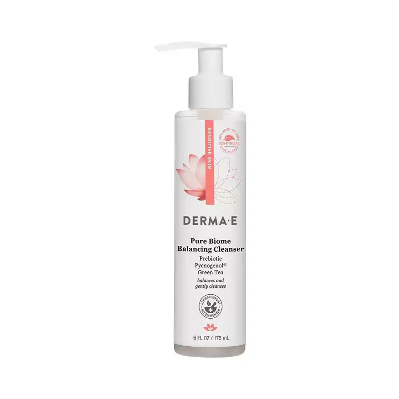 derma e Pure Biome Face Cleanser - 6 fl oz: Gel, No Fragrance, Paraben-Free, For Sensitive Skin