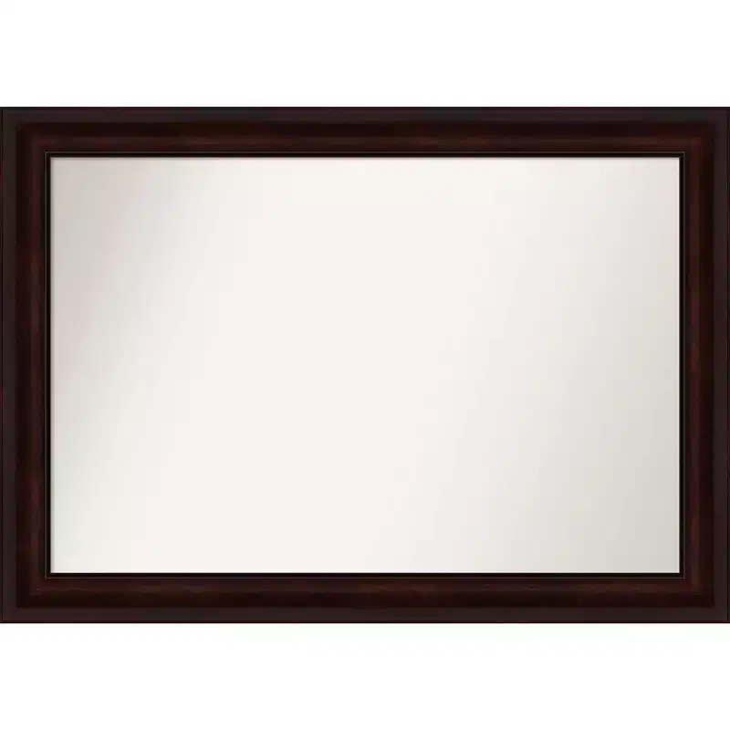 41 x 29 Non-Beveled Bathroom Wall Mirror Coffee Bean Brown - Amanti Art: Includes Mounting Hardware