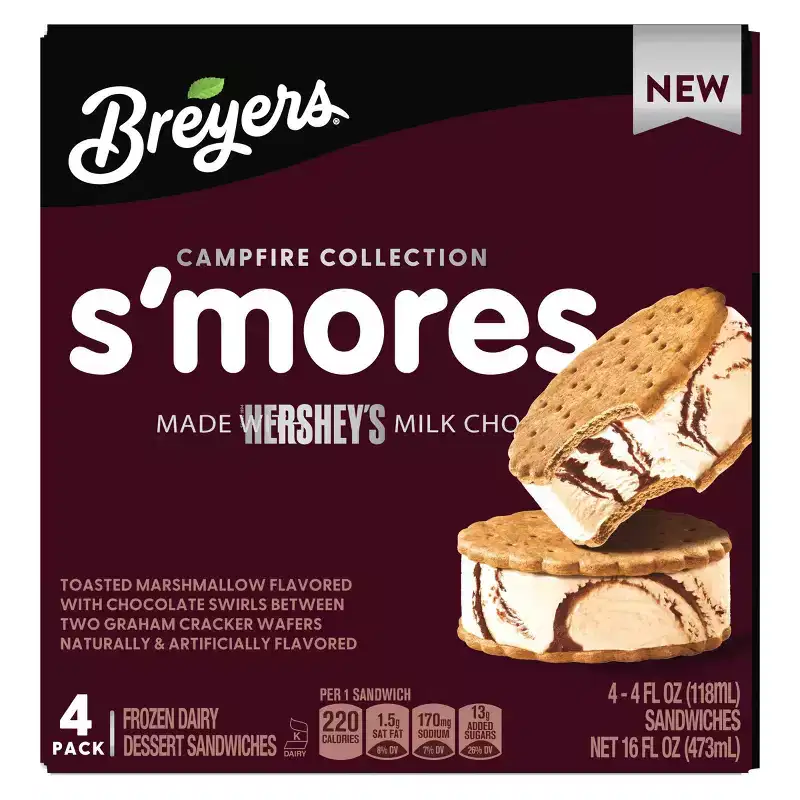 Breyers Ice Cream Frozen Smore's Sandwich - 16 fl oz/4ct