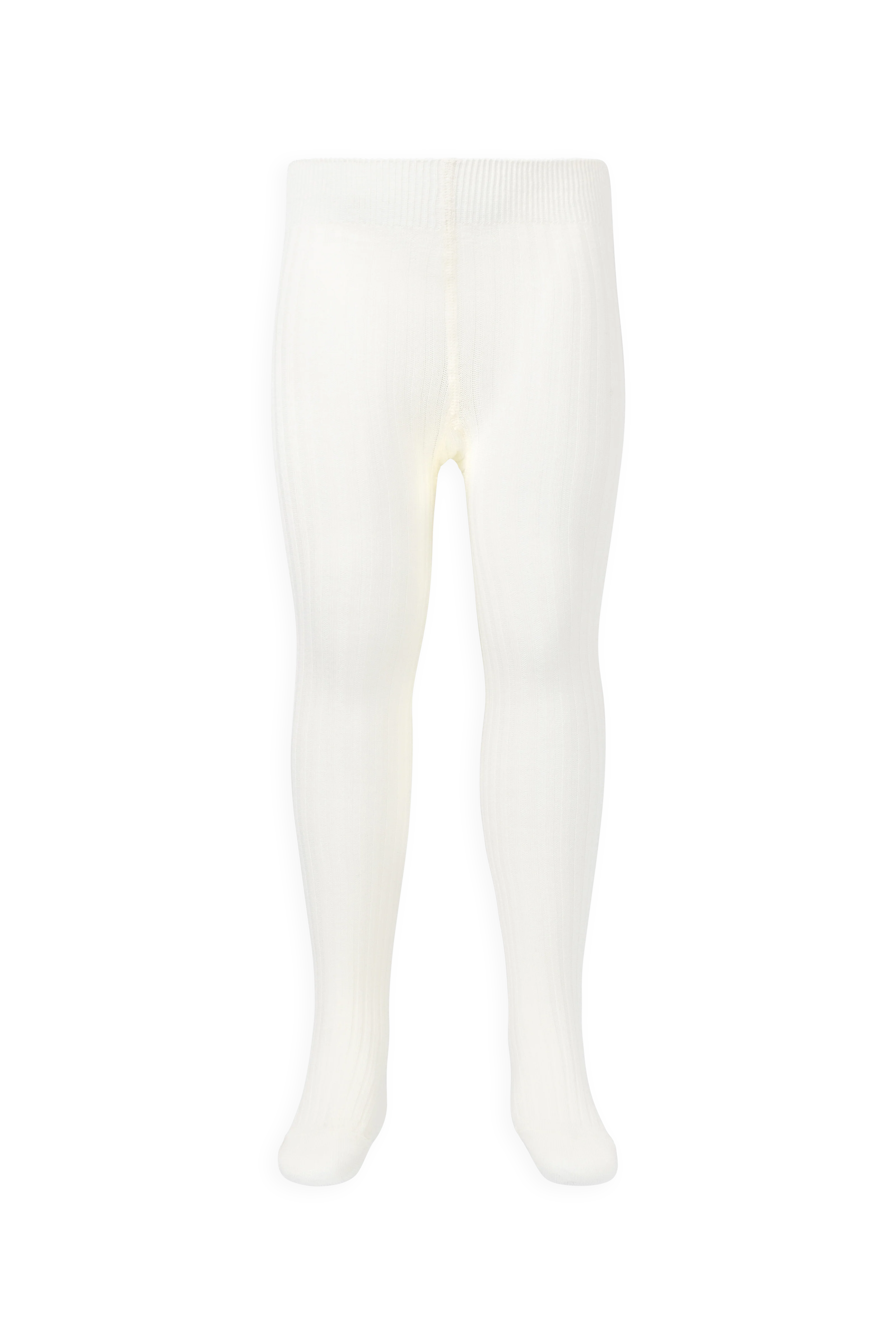 Classic Egret Cotton-Blend Ribbed Tights with Oeko-Tex Certified Stretch