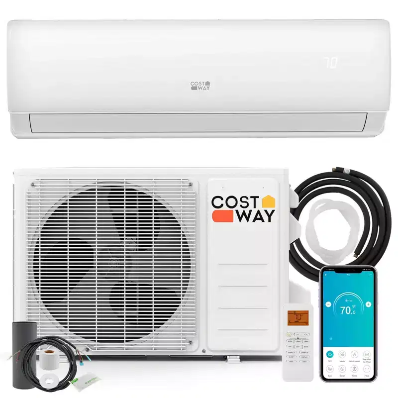 Costway 11500/11500/17000/23000 BTU Wifi Enabled Mini Split Air Conditioner & Heater Works with Alexa