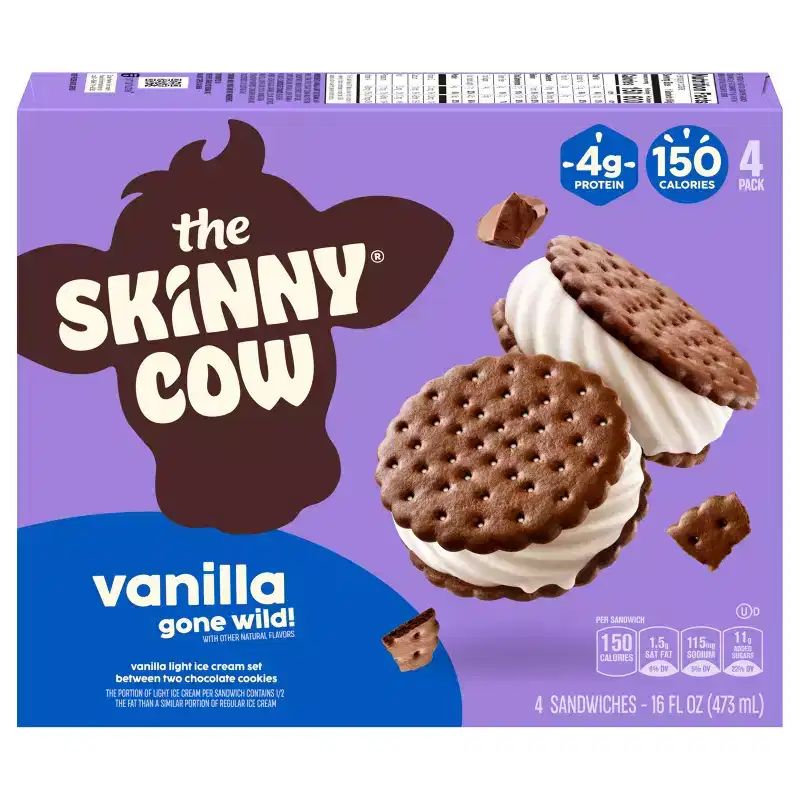 Skinny Cow Vanilla Gone Wild! Light Ice Cream Sandwich - 4ct/16 fl oz
