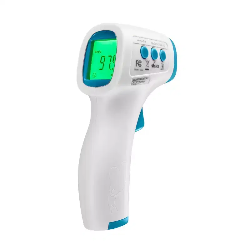 HoMedics No Contact Infrared Digital Thermometer for Body, Food, Liquid, and Room: Battery Powered, Plastic Material
