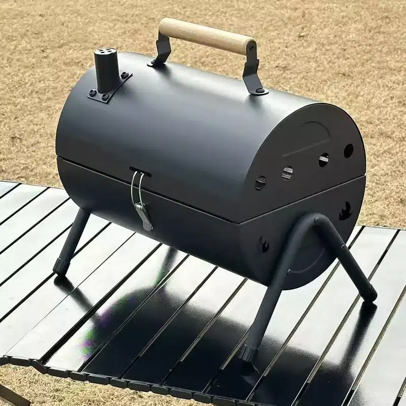 TUYOHW 16 3-In-1 Food-Grade Stainless Steel Charcoal Smoker,2-Tier Vertical BBQ Grill Smoker with Bulit-in Thermometer,Idea for Paties,Backyard,Black