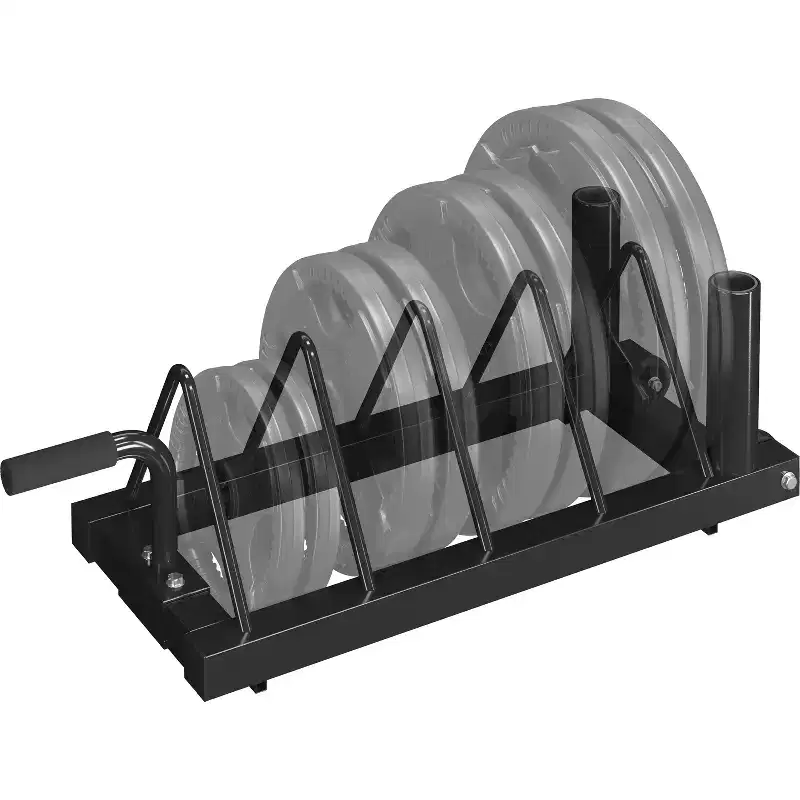 Yaheetech Horizontal Bumper Plate Rack Strength Fitness Rack Plate Holder Standard Plate Black