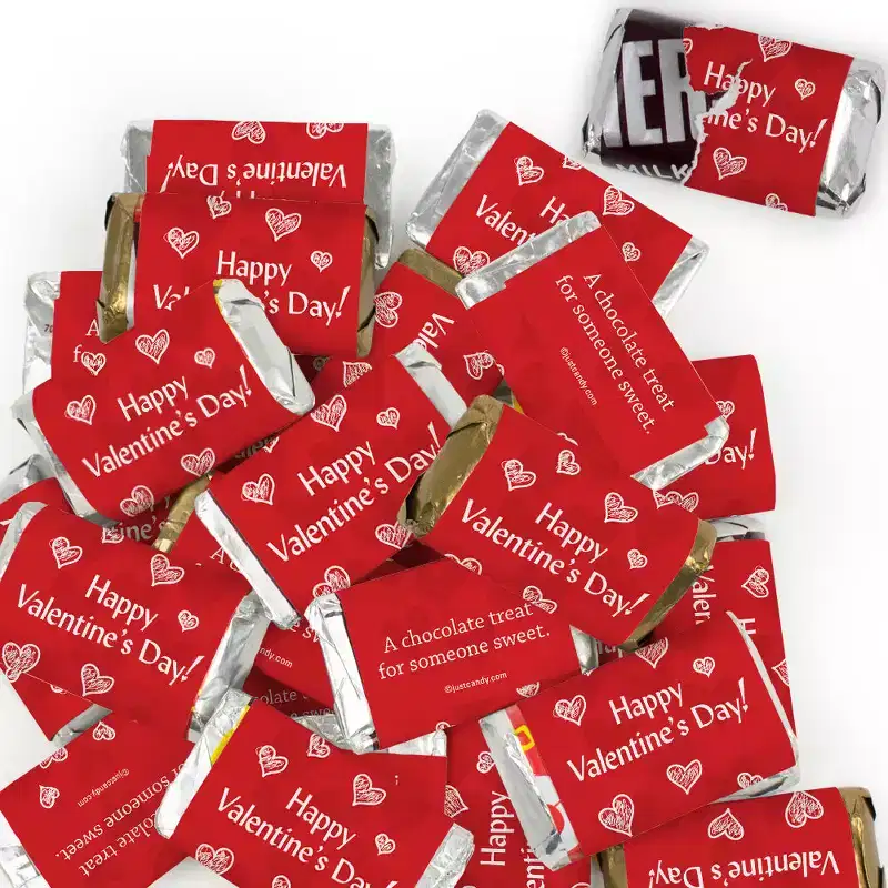 Valentine's Day Candy Favors Hershey's Miniatures Chocolate by Just Candy - Scribble Heart