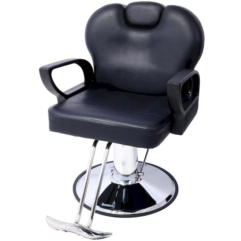Heavy Duty Hydraulic Barber Chair, Reclining, Wide Seat, Salon Equipment