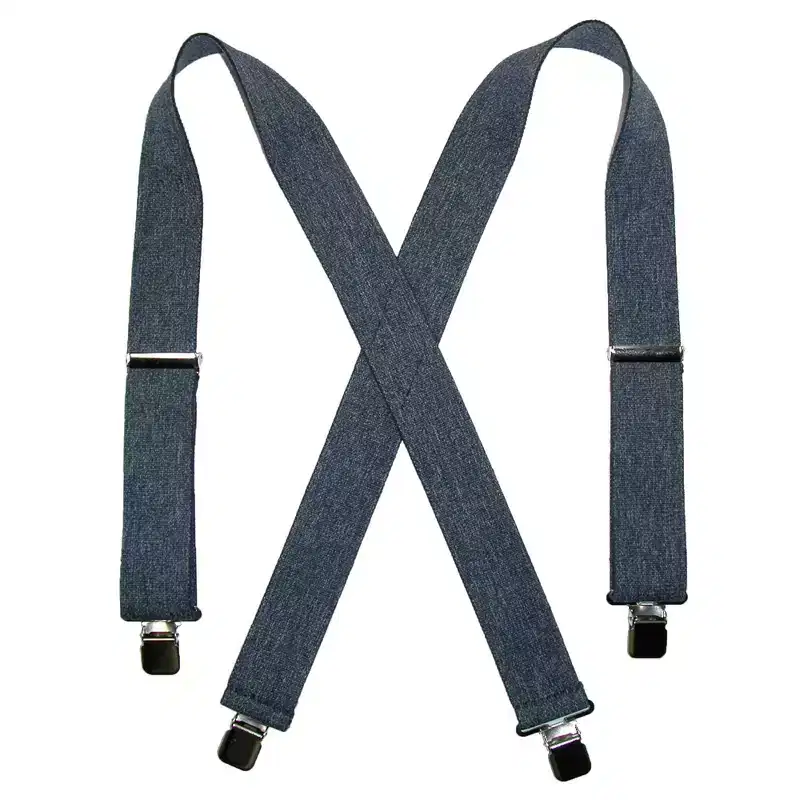 CTM Men's Denim Clip-End 2 Inch Suspenders