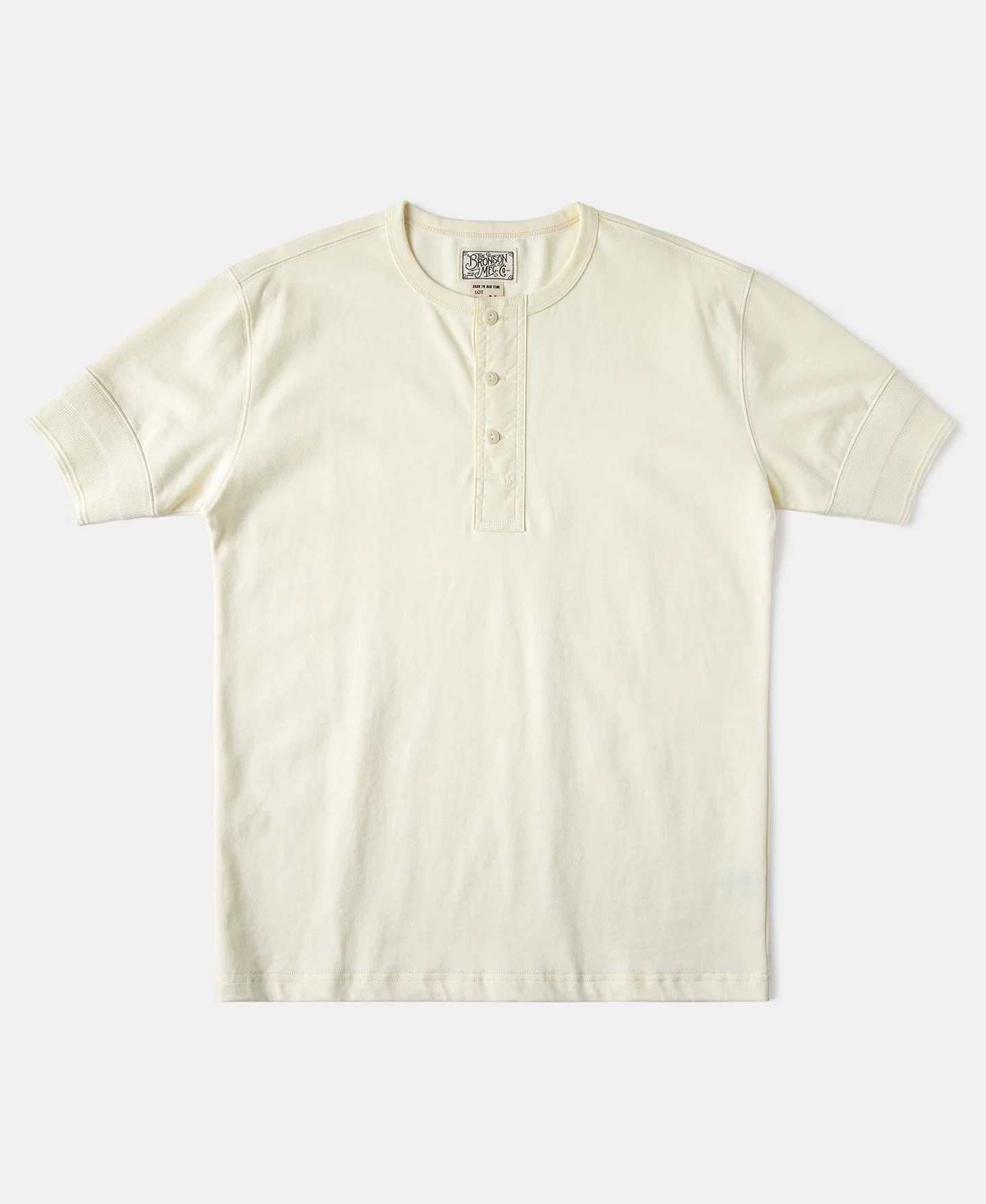 Vintage Short Sleeve Henley T-Shirt - Cream