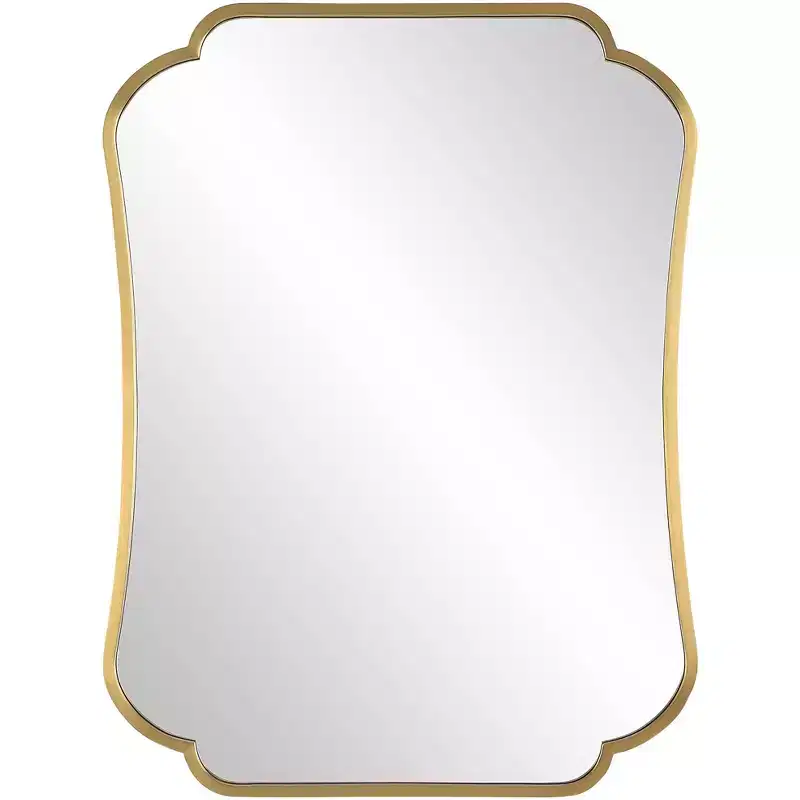 Uttermost Athena Brushed Brass 24 x 32 Curved Wall Mirror