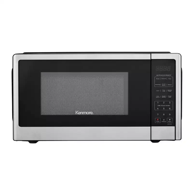 Kenmore 1000W Countertop Microwave Oven Stainless Steel: 1.1 Cu Ft, Child Lock, 6 One-Touch Settings, 10 Power Levels