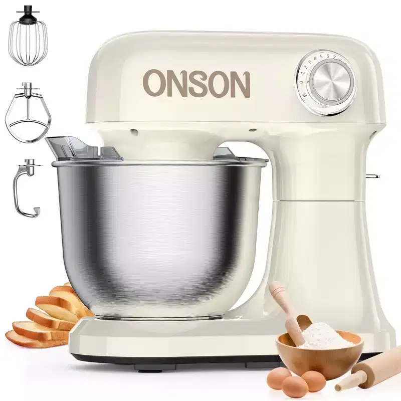 5QT Stand Mixer, 350W Motor, 12-Speed Tilt-Head Kitchen Mixer with Bowl, Whisk, Dough Hook & Beater