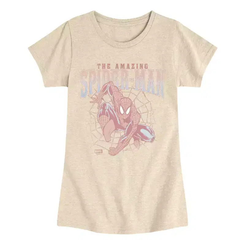 Girls' - Marvel - The Amazing Spider-Man Web Fitted Short Sleeve Graphic T-Shirt