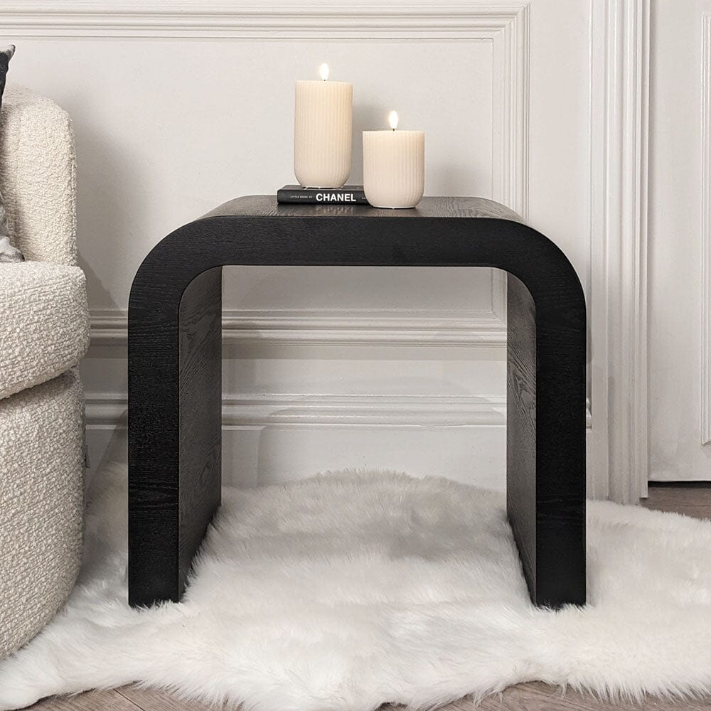 Black Curved Side Table