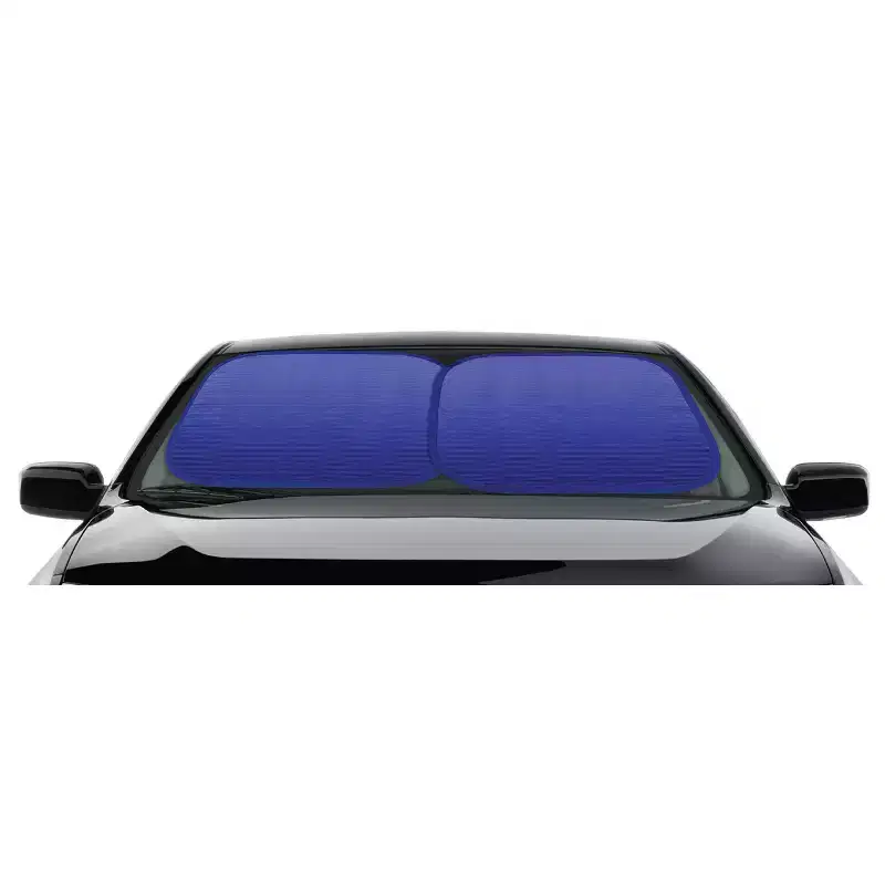 Type S Jumbo Fashion Reversible Spring Shade Blue/Silver: Automotive Windshield & Window Sunshade, Elastic Skirt Mount