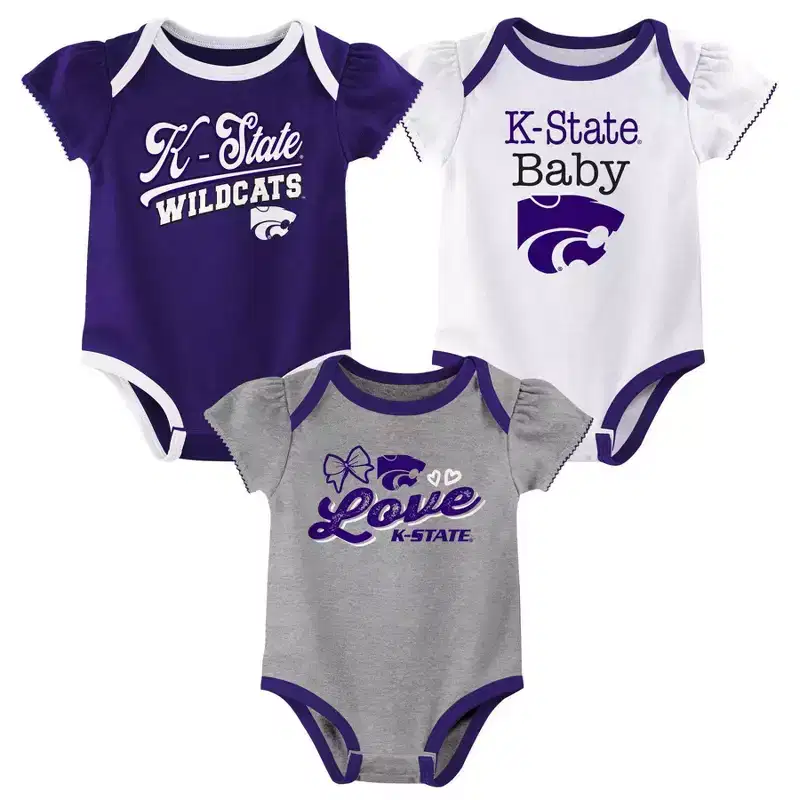 NCAA Kansas State Wildcats Infant Girls' 3pk Bodysuit