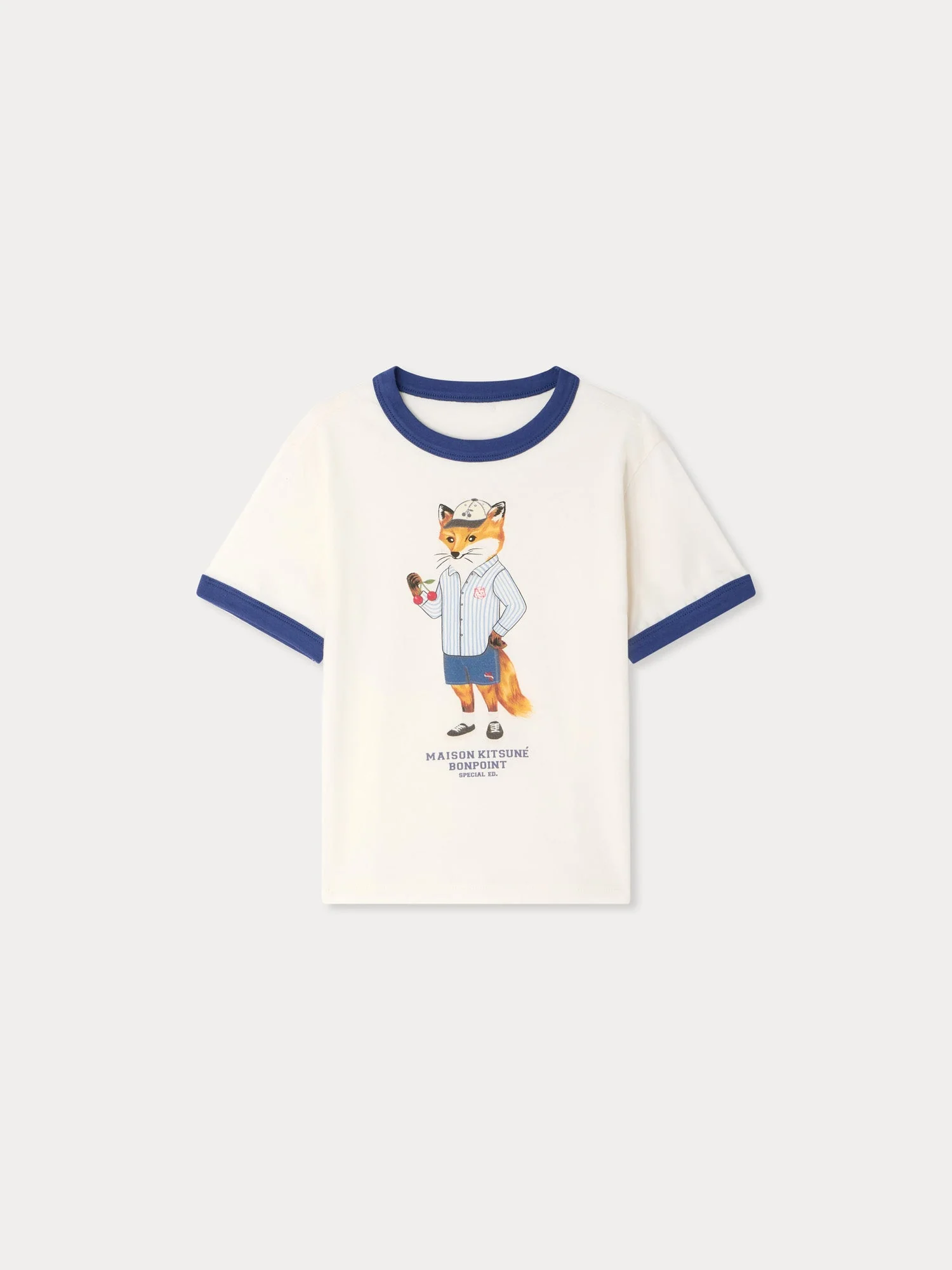 T-shirt with fox print in organic cotton