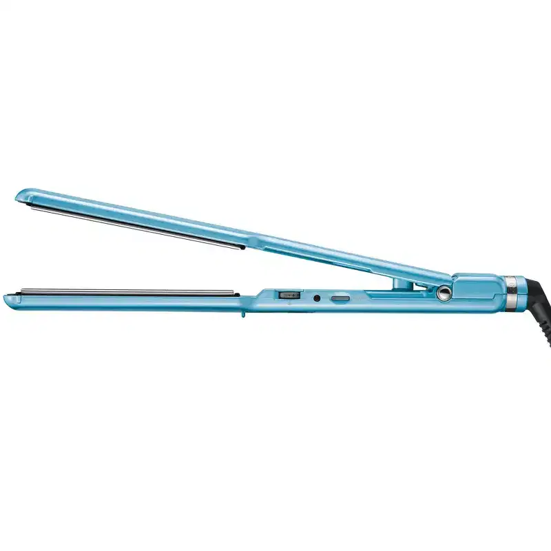 BaBylissPRO Nano Titanium Ultra-Thin Straightening Flat Iron - Blue - 1.5": Heating Time 60 Sec, 450 Max Heat Output, All Hair Types