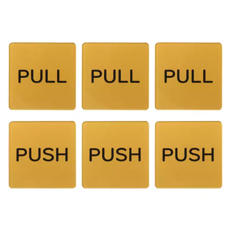 Unique Bargains Acrylic Self-Adhesive Decor Home Push Pull Door Sign 3 Pairs