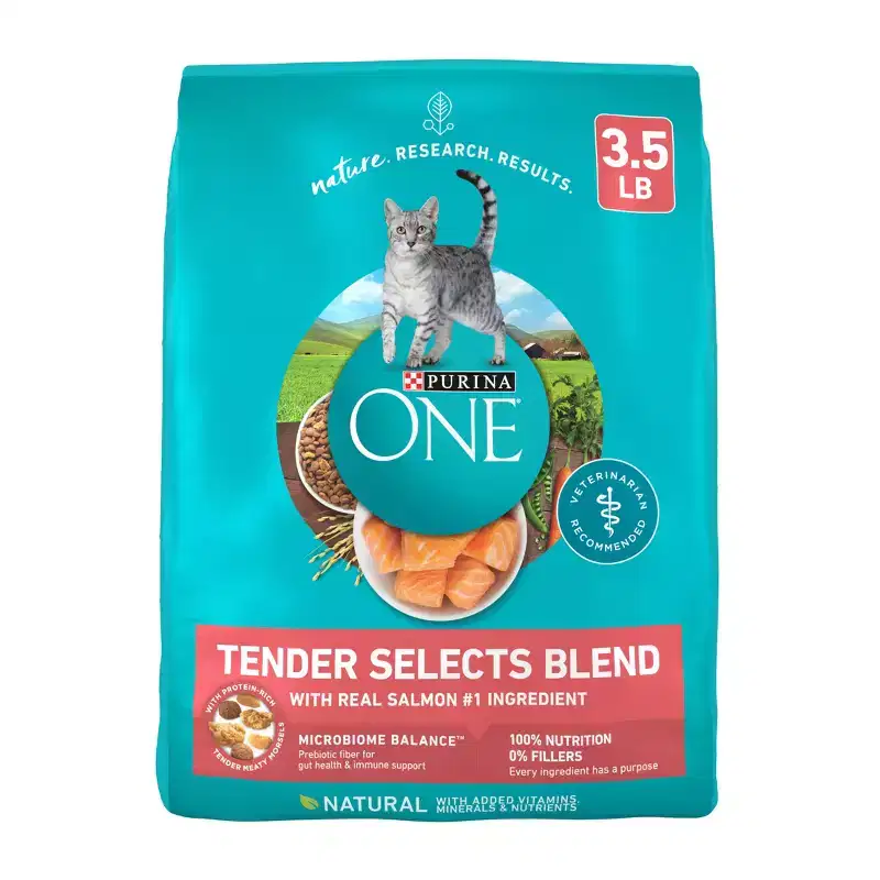 Purina ONE Tender Selects Blend Natural Real Salmon & Fish Flavor Dry Cat Food