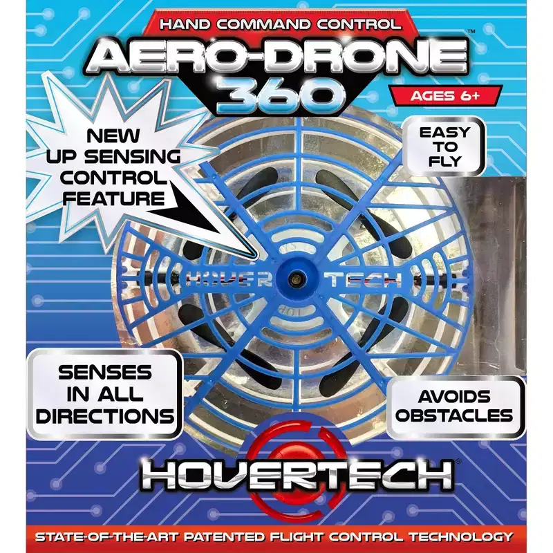 Top Secret Toys HoverTech Aero-Drone 360 - Advanced 4-Rotor Hand-Controlled Stunt Drone, Ages 6+