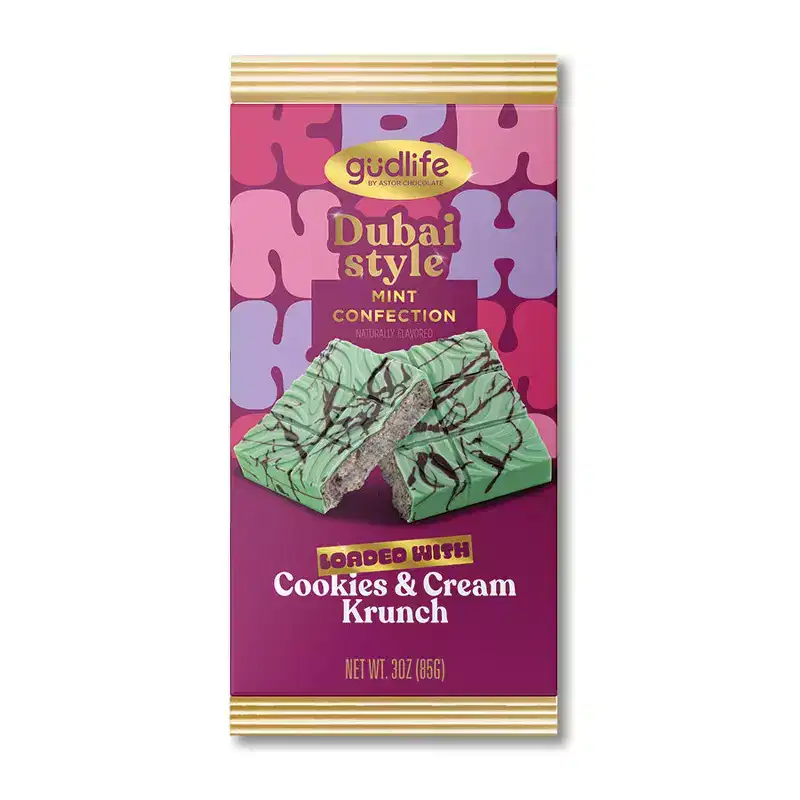 Astor Gudlife - Dubai Style Mint Confection Cookies & Cream 3oz Mega Krunch Bar