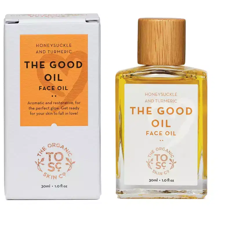 The Good Oil Honeysuckle and Turmeric Face Oil, Hydrating Face Oil for Face Dark Spots, Fine Lines & Wrinkles, Glow Serum, The Organic Skin Co, 1 floz