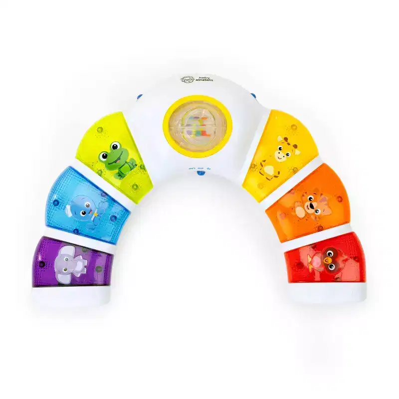 Baby Einstein Glow & Discover Light Bar Tummy Time Toy: Sensory Development, Music, Illustrated Animals, Multiple Modes