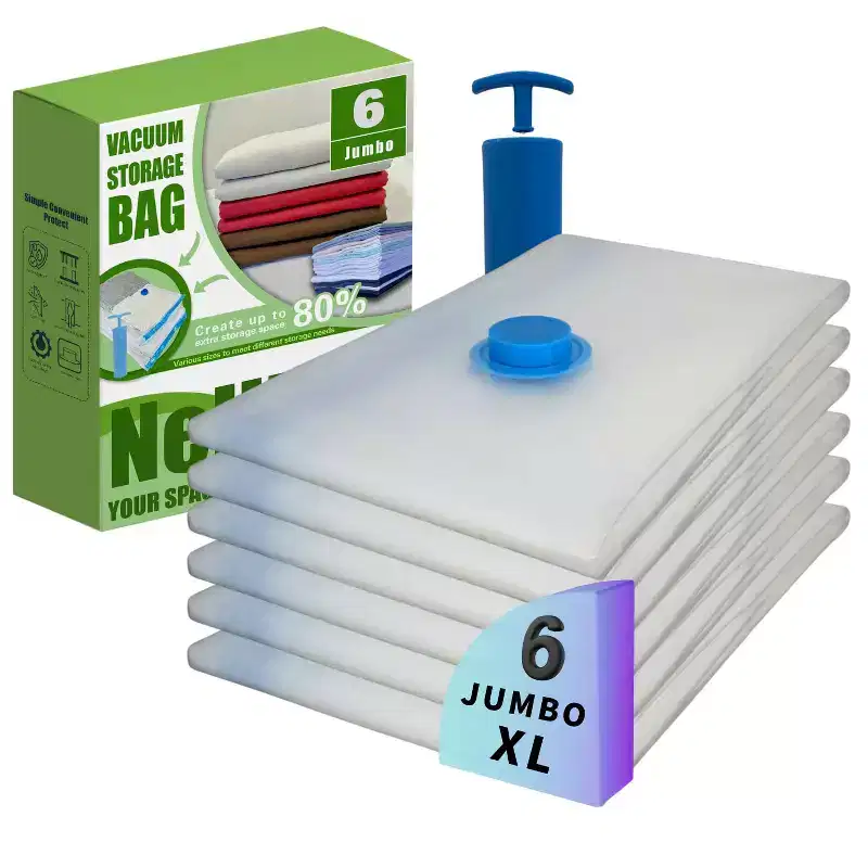 Narwey 6 Jumbo XL Vacuum Storage Bags with Pump, Extra Large Compression Space Saver