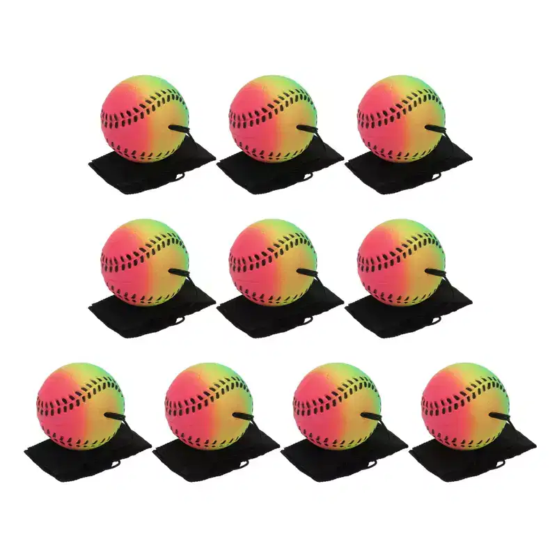 Unique Bargains Rubber Rebound Sports Wrist Ball with String for Exercise 10 Pcs Mixed Colors