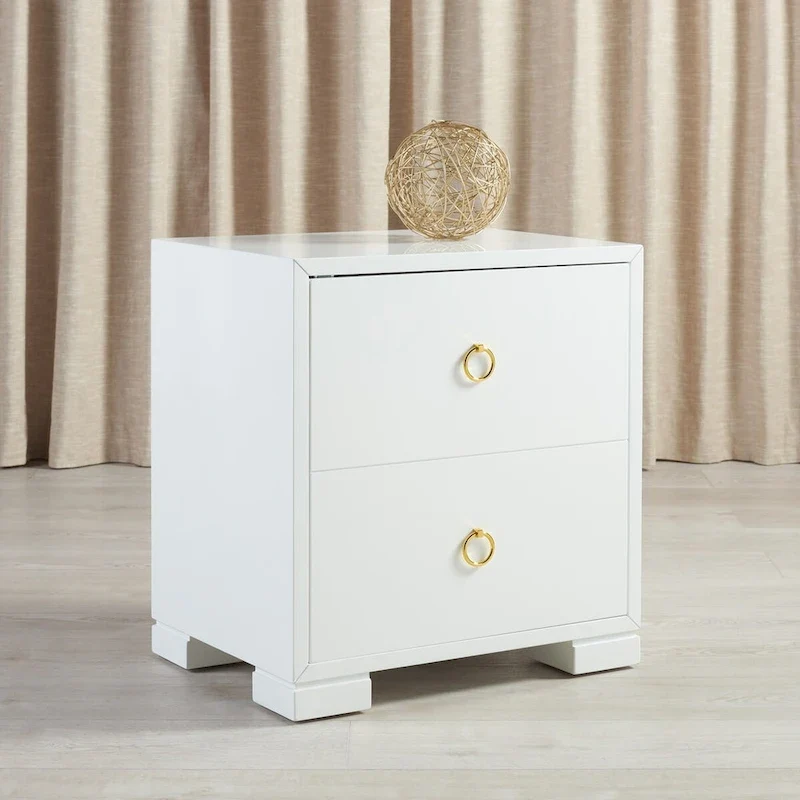 White and Gold Lacquer Chest - 24 W x 18 D x 26 H