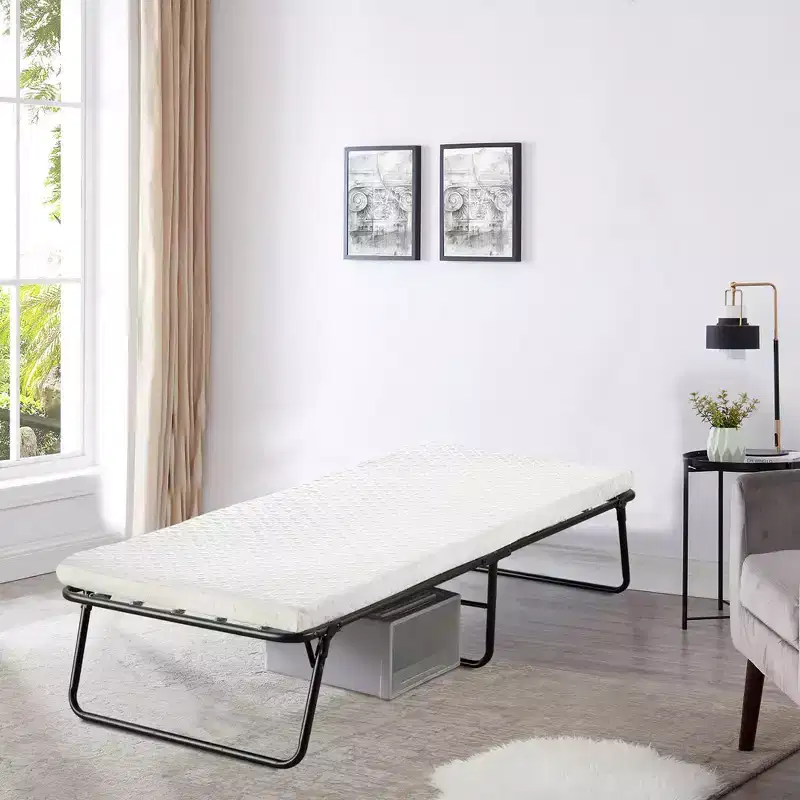 Continental Sleep, 14 Folding Cot Bed with 3 Memory Foam Mattresses, Sturdy Metal Folding Frame, Fully Assembled, Great for Adults and Kids,