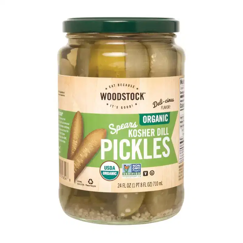 Woodstock Organic Kosher Dill Pickle Spears - Case of 6 - 24 fl oz