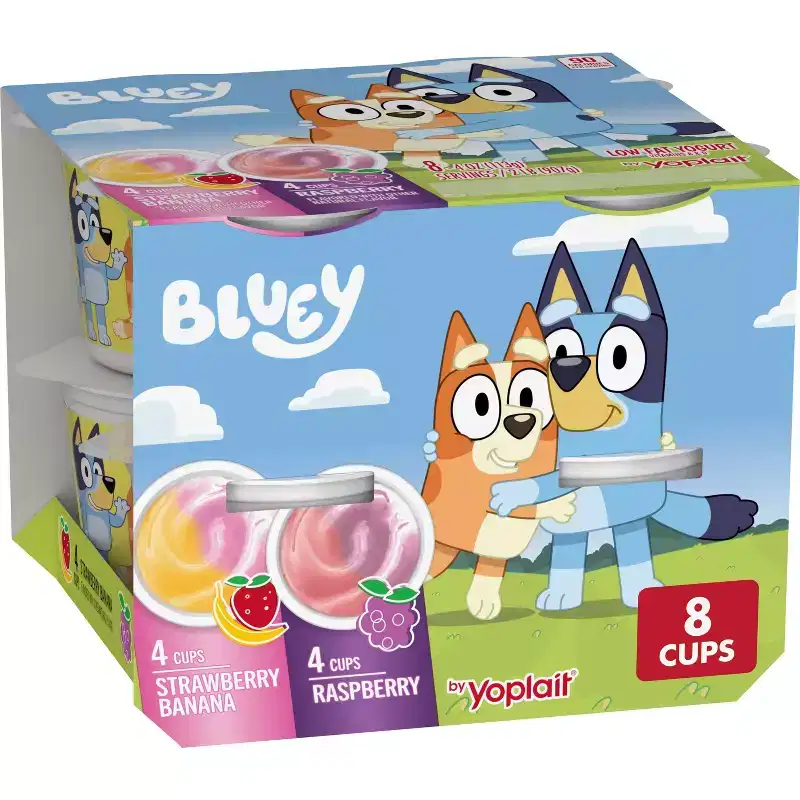 Yoplait Kids' Bluey Yogurt Raspberry/Strawberry Banana - 32oz/8ct