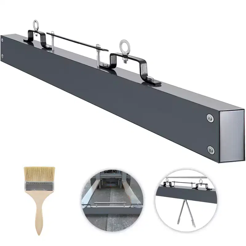 VEVOR Hanging Magnetic Sweeper, 48 inch Magnet Sweeper, 80 LBS Magnetic Forklift Sweeper Industrial Magnets Steel Material Hunting Accessories,Gray