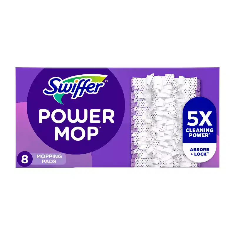 Swiffer PowerMop Refill Pads - 8ct: Cotton, Multi-Surface, Floor Cleaning
