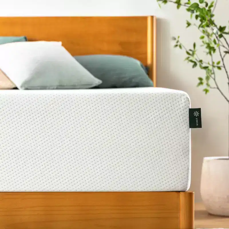 Zinus 12 Inch Full Green Tea Memory Foam Mattress, Medium Firm Feel, Zoned Pressure Relief, Certified Safe Foams & Fabric, Mattress in A Box