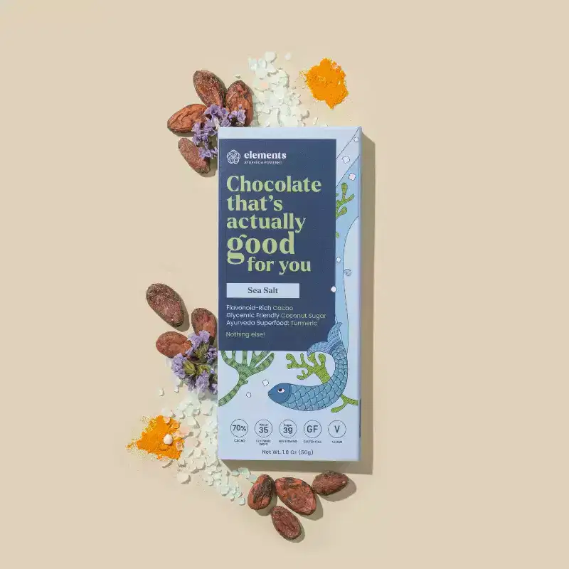 Elements Sea Salt 70% Dark Wellness Chocolate Bar