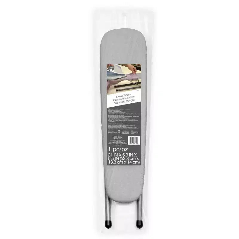 Dritz Collapsible Sleeve Ironing Board: Steel, Gray, 24.5" Length, 6" Width, Tabletop, Household Use