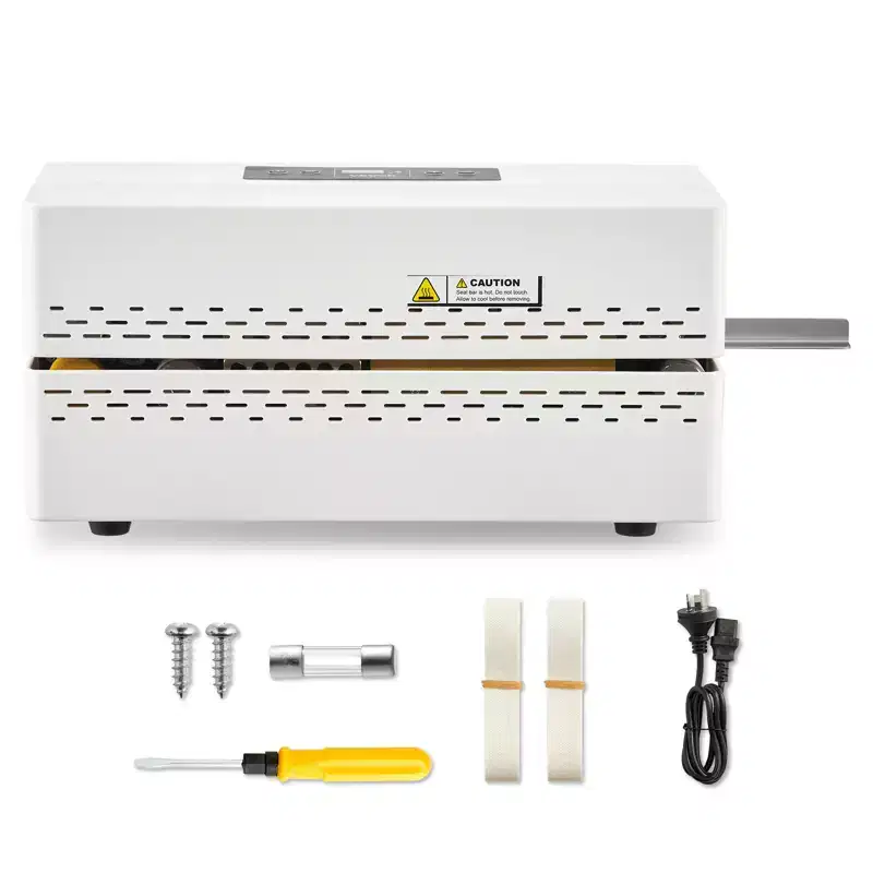 VEVOR Continuous Sealing Machine, 0.32-0.47 in Seal Width, Automatic Continuous Band Sealer with Digital Temperature Control, White