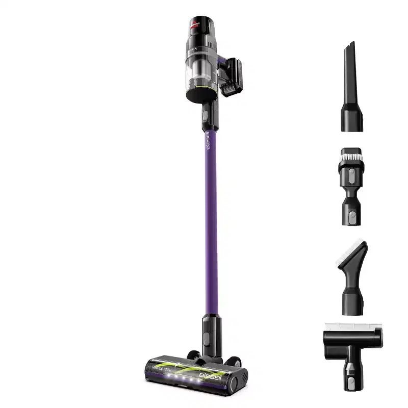 BISSELL Cleanview XR Pet 300W Stick Vacuum 3797 8" Cleaning Path Purple: Cordless, Tangle-Free, Multi-Surface, 40 Min Run Time, Pet Hair Tool