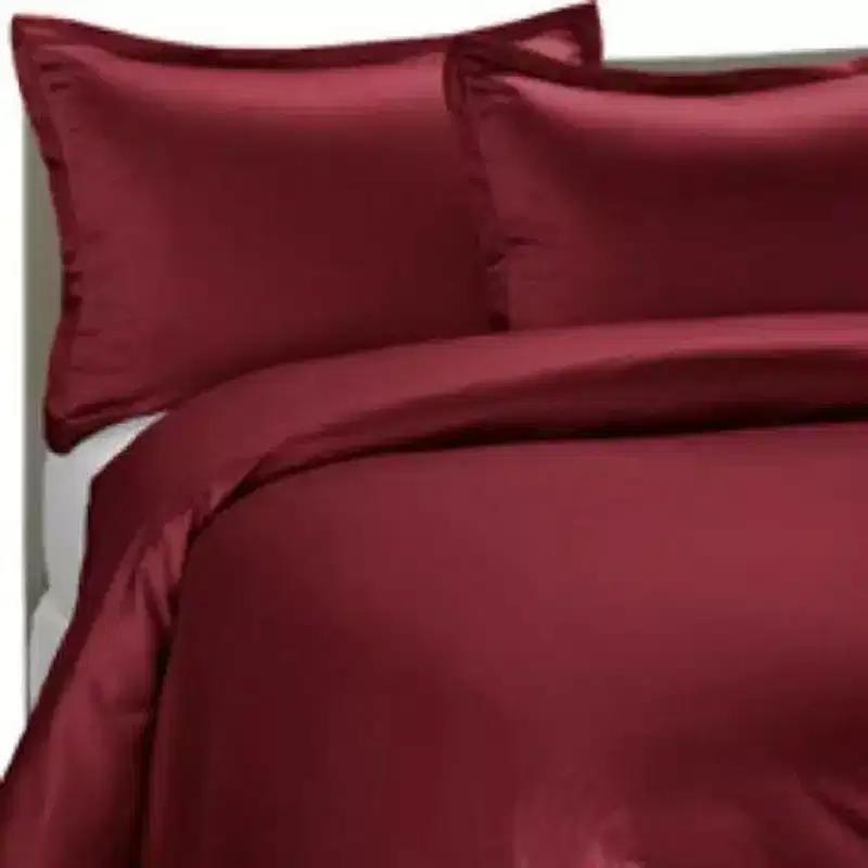 Brielle Home 100% Premium 250 TC Modal Bedding Collection Sateen Duvet Cover 68 x 86 and One 20 x 26 Sham Twin Dark Red