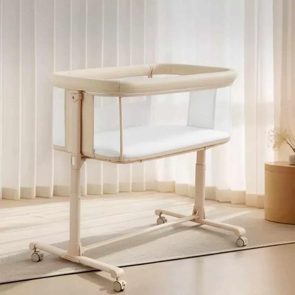Baby Bassinet with Wheels 鈥?Beige / Gray / Pink, Bedside Sleeper, for 1 Baby