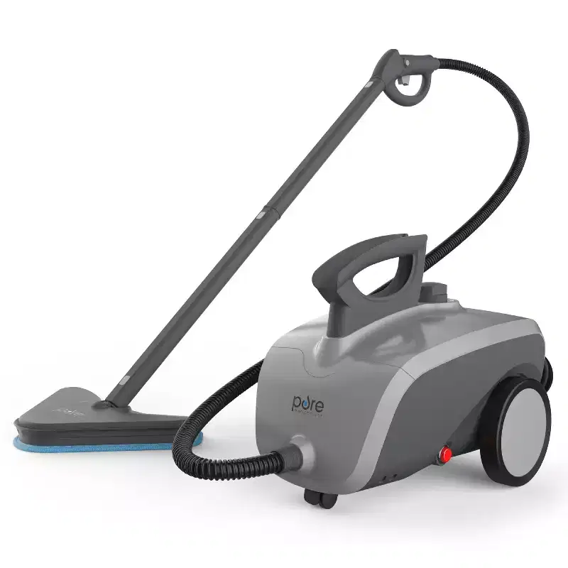 Pure Enrichment PureClean XL Rolling Steam Multi Surface Cleaner: 1500W Steamer with 18 Accessories, 45 Min Steam Time